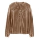 thumbnail image 4 of AUNVITO Women's Velvet V-Neck Long Sleeve Blouse Elegant and Luxurious Casual Style, 4 of 9