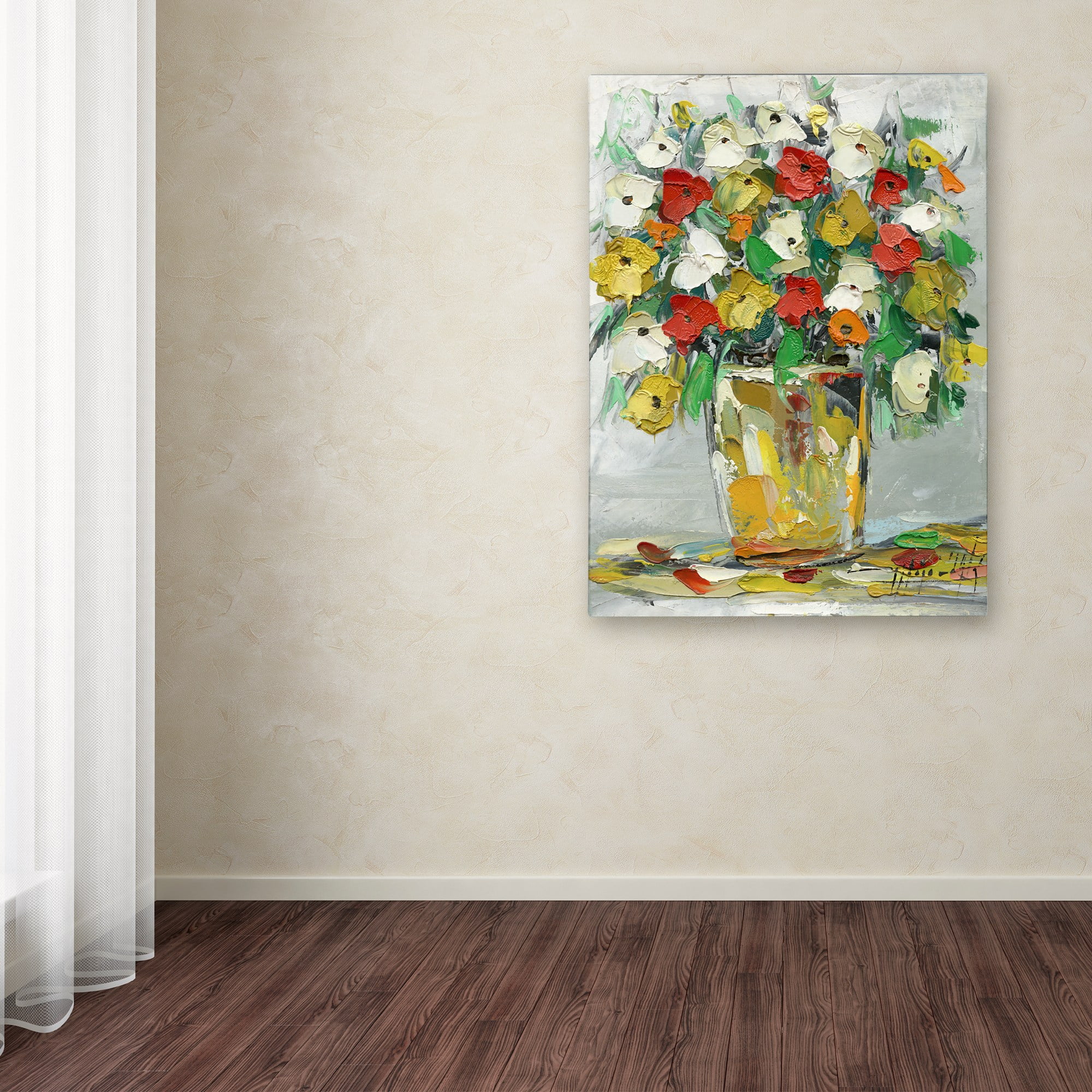 Trademark Fine Art "Spring Flowers in a Vase 11" Canvas Art by Hai Odelia