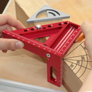 Woodworking Square Protractor Aluminum Alloy 3D Multi-Angle Measuring Ruler