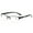 Black, variant on Men's Fashion Blue Light Blocking Half Rimless Reading Glasses, Metal Black Rectangle Readers