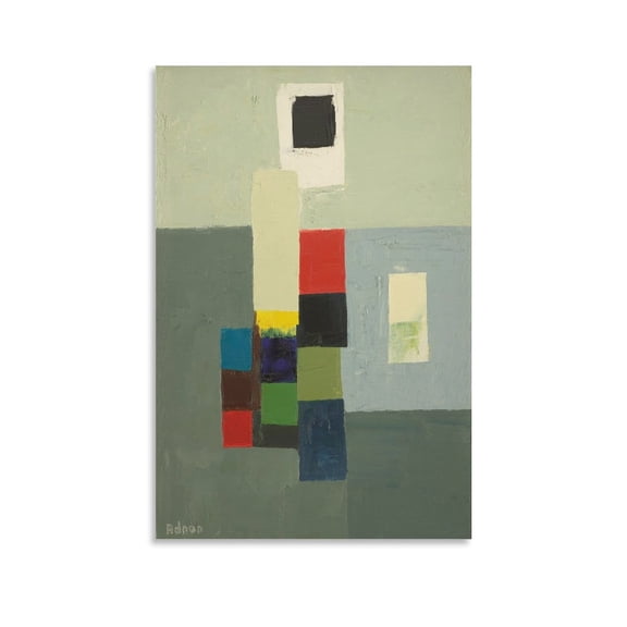 Etel Adnan Poster Untitled (18) Canvas Famous Paintings, Wall Art Posters, Decorative Hanging Pictures Artworks Canvas Poster Room Aesthetic Wall Art Prints Home Modern Decor Gifts 16x24inch(40x60cm)