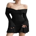 thumbnail image 1 of Women‘s Summer Off Shoulder Ruched Cocktail Club Party Midi Bodycon Dress, 1 of 8