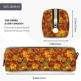 thumbnail image 3 of Pofeuu Vintage maple leaf autumn Print Leather Pencil Case, Leather Pencil Pouch Large Capacity, Big Pencil Pouch with Zipper Vintage Pen Bag Fountain Pen Holder, 3 of 7