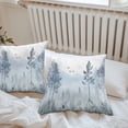 thumbnail image 6 of Throw Pillow Covers 20x20 Inch Set of 2, Ombre Forest Grey Waterproof Outdoor Pillow Covers, Mountain Watercolor Branches Decorative Cushion Pillowcases for Couch, Sofa, Bed, Garden, Patio, 6 of 9