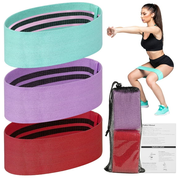 Atercel Resistance Bands for Legs and Butt, Fabric Exercise Loop Bands for Yoga, Pilates, Rehab, Fitness