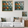 thumbnail image 4 of Designart "Green and Gold Marble Tile Mosaic II" Abstract Framed Wall Art - Transitional Green Abstract Tile Hallway Framed Wall Art Decor, 4 of 6