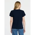 thumbnail image 4 of Time and Tru Women's Crewneck Tee with Flutter Sleeves, Sizes XS-XXXL, 4 of 6