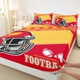 thumbnail image 3 of Manfei Red Football Helmet Full Size Sheets,Rugby Sport Bed Sheets,Boys Ball Game Sheet Sets For Kids,Ultra Soft Home Decor,4 Pieces, 3 of 7