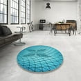 thumbnail image 3 of Ahgly Company Indoor Square Patterned Dark Cyan Green Area Rugs, 8' Square, 3 of 6
