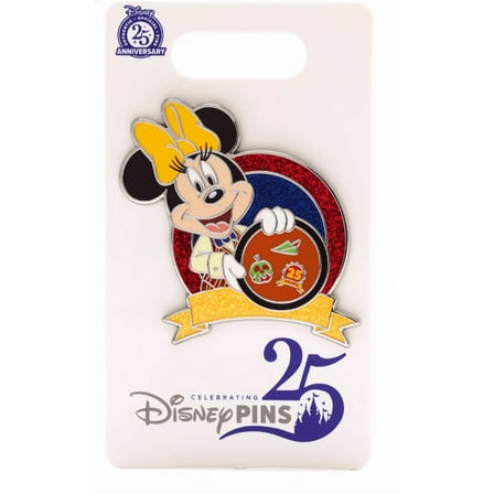 Disney Parks Minnie Mouse Pin, Pin Trading 25th Anniversary New With Card