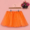 thumbnail image 5 of Oalirro Ballet Skirt Gift for Kids Mini Skirt Women Star Sequins Mesh Pleated Tulle Princess Skirt with LED Small Bulb Skirt Orange, 5 of 7