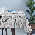 thumbnail image 4 of Black White Cartoon Space Table Cloth Waterproof Tablecloths, Star Spacecraft Rocket Meteorite Tablecloth Dining Table Cover for Kitchen Party Tabletop Outdoor, Rectangle Tablecloth 54x108 Inch, 4 of 9