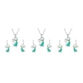 thumbnail image 3 of Sonducket Collar colgante Pendientes de gancho Conjunto Aniversario Cumpleaños Boda Joyería Hija Banquete Accesorios de oficina Verde Type1 NO1, 3 of 6
