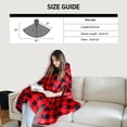 thumbnail image 6 of Catalonia Women's Poncho Cape, Sherpa Fleece Cloak Coat, Snuggly Hooded Wearable Blanket, Gift Idea for Adults and Teen Girls, Plaid Red, 6 of 9