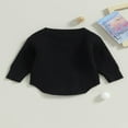 thumbnail image 4 of Nouveau-né Bébé Garçons Filles Pull Rompers Lettre Col Rond Manches Longues Tricot Combinaisons Automne Vêtements Combinaisons, 4 of 7