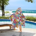 thumbnail image 3 of Yayeee Kids Hooded Towel with Hand Pockets Beach Soft Absorbent Bath Wrap 50 x 23.5 inch, Whimsical Floral, 3 of 5