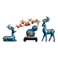 thumbnail image 3 of Juego de 3 estatuas de calabaza y ciervo, adornos de escritorio de alce para escritorio, estante de oficina Azul, 3 of 9