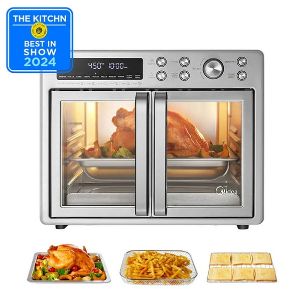 Midea Flexify™ French Door Toaster Oven Air Fryer Combo, 26.4 Qt, 10 Presets, Pizza Oven, Stainless Steel