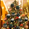 thumbnail image 1 of Juego de 12 Adornos Navideños de Bolas Flocadas de 6 Cm | Colores Rojo, Blanco, Verde y Café | Bolas Colgantes Ligeras para Árbol de Navidad con Tapas y Cuerda | Decoración para Fiestas, Hogar, Ofici, 1 of 6