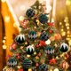 thumbnail image 1 of Flocked Christmas Ball Ornaments 12-Pack 6cm Red White Green Brown Holiday Tree Decorations, 1 of 7