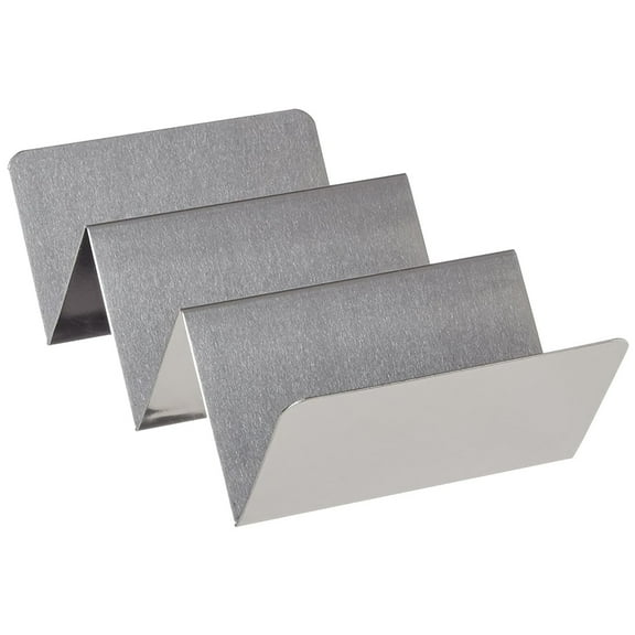Stainless Steel Taco Holder Stand - Truck Tray Style - Each Rack Holds Up to 3 Tacos - Oven, Grill & Dishwasher Safe - Size 4" X 8", Silver