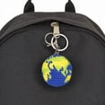 thumbnail image 4 of Adorno de Mochila con Diseño de la Tierra Tejido A Mano - Colgante de Planeta MNFD, 4 of 8