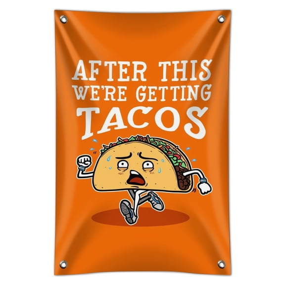 After This We're Getting Tacos Running Runner Marathon  Home Business Office Sign