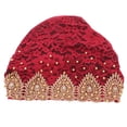 thumbnail image 1 of Muslim Turban Hat, Turban Head Wrap Multicolor Floral Design Fine Workmanship Stylish Exquisite  For Worship For Daily Wear Wine Red, 1 of 8
