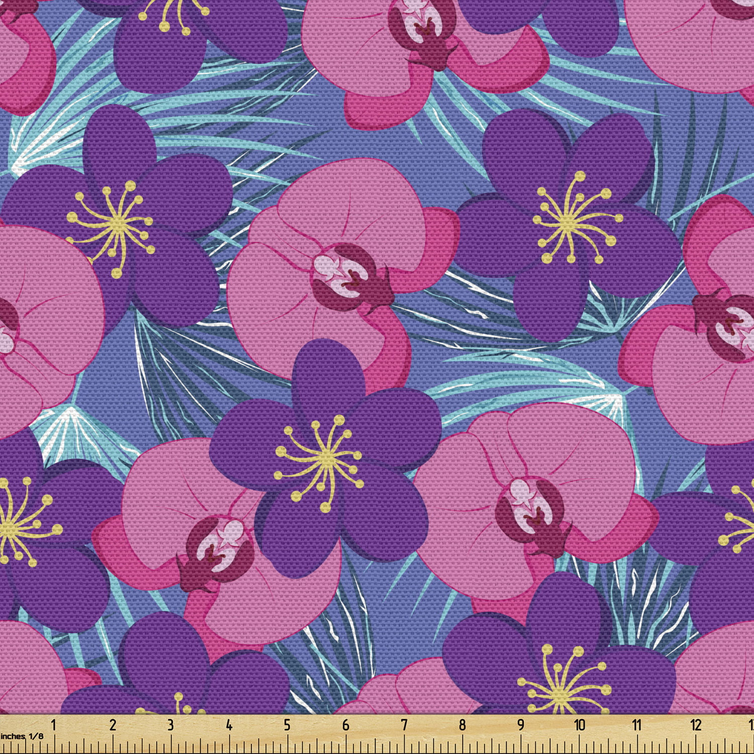 Antique Edwardian Light Blossom Floral Lawn Cotton Fabric ~ Orchid Pink Lavender 