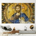 thumbnail image 4 of Ethnic Art, African Printed Canvas, Jesus Mosaic Poster, Jesus Christ Mosaic, Fresco Printed, Christ Artwork, Jesus Canvas Art, Canvas Wall Decor - Gold Framed, 4 of 9