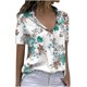 thumbnail image 1 of Cárdigan Para Mujer, Camisa Con Botones, Manga Corta, Cuello en V, Solapa, Estampado Floral, Blusas Casuales Odeerbi  ODB127554, 1 of 6