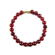 Mogul Wrist Mala Red Jade Stone Beads Yoga Bracelet