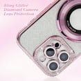 thumbnail image 2 of for iPhone 14 Pro Max Magnetic Kickstand Bling Case,Camera Lens Protector Luxury Electroplated Diamond Glitter Women Girls Kids Soft TPU Cover Case for iPhone 14 Pro Max 6.7 inch,Pink, 2 of 14
