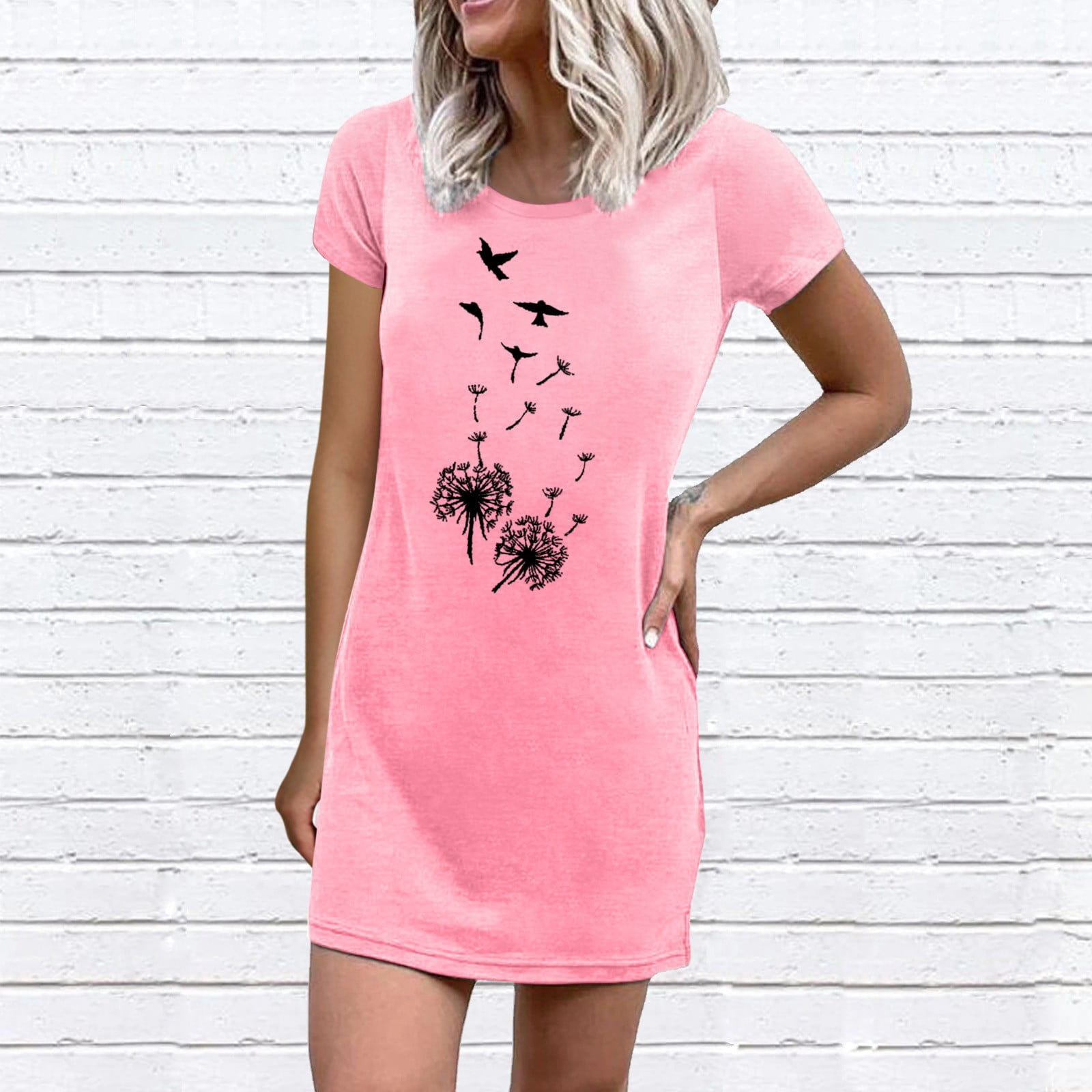 Loose Swing Tunic Dress Mini Sundress 