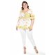 thumbnail image 5 of Blusa floreada de chiffon Roman Fashion /Tallas Extras, 1826 (Amarillo flores) amarillo 40, 5 of 6