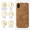 thumbnail image 4 of Case Yard Wooden Case Outside Soft TPU Silicone, Slim Fit Shockproof Wood Protective Phone Cover for Girls Boys Men and Women, Supports Wireless Charging Wave Pattern Design case for iPhone-X, 4 of 7