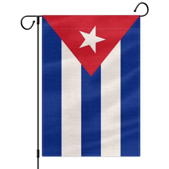 PTEROSAUR Cuba Garden Flag, Cuban National Flag, 12.5x18 inch Double Sided Burlap for House Yard Lawn Indoor Outdoor Decor