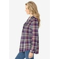 thumbnail image 3 of Woman Within Plus Size Pintucked Flannel Shirt, 3 of 5