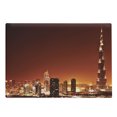thumbnail image 1 of Landscape Cutting Board, Dubai Downtown with Cityscape Skyscrapers Sunset Middle East City Photo, Decorative Tempered Glass Cutting and Serving Board, Large Size, Multicolor, by Ambesonne, 1 of 1