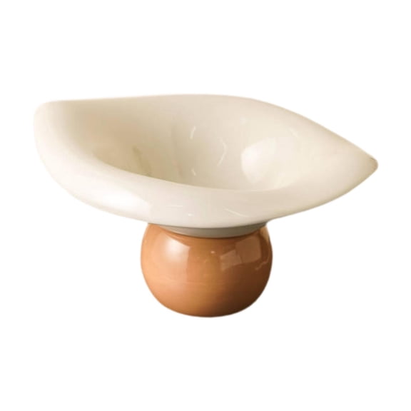 Decorative Footed Bowl Fruit Basket Modern Ceramic Construction Versatile Design for Kitchen Counter Display