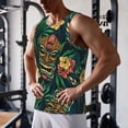 thumbnail image 5 of KLL Tropical Tribe Mask Print Men's Muscle Gym Workout Stringer Tank Tops Bodybuilding Fitness T-Shirts Tank Tops Men-Small, 5 of 7