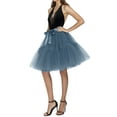 thumbnail image 2 of Liacowi Women's Summer Streetwear Tutu Skirt Solid Color High Waist Layered Tulle Skirt with Bowknot Decor, 2 of 7