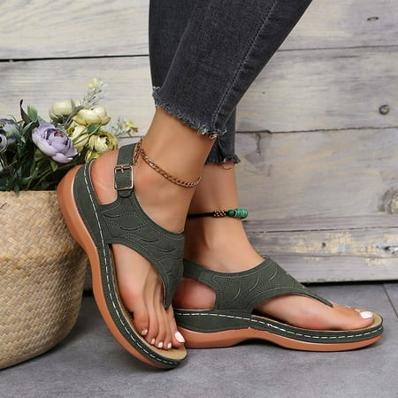 Sandals Women Summer Mid Wedge Heels Sandals Casual Summer Shoes Women Wedge Sandal Low Wedges Heeled A3