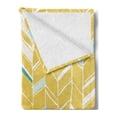 thumbnail image 2 of Yellow Chevron Soft Flannel Fleece Throw Blanket, Herringbone Pattern Zig Zag Lines in Hand Drawn Doodle Art Style, Cozy Plush for Indoor and Outdoor Use, 60" x 80", Pale Blue Mustard, by Ambesonne, 2 of 5