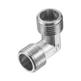 thumbnail image 1 of Unique Bargains Pipe Fitting Elbow G1/2 Male Thread 2 Way L Shape Hose Connector Adapter Nickel-Plated Copper, 1 of 5