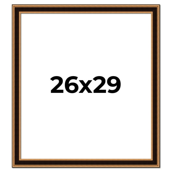 26x29 Frame Gold Brown Plein Air Vintage Solid Wood Picture Frame | 1.75 Inches Moulding Width |