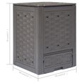 thumbnail image 4 of vidaXL Garden Composters 2 pcs Brown 60x60x83 cm 600 L Plastic Rattan, 4 of 5
