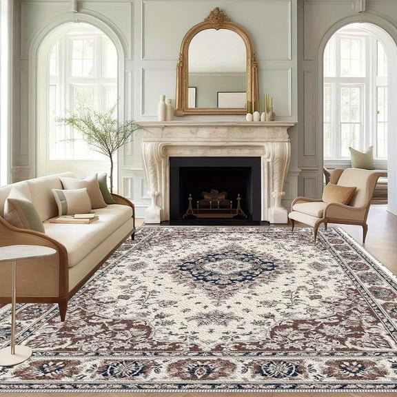 6.5'x10' carpet washable indoor outdoor carpet roll area rug for living room dining area rug plaid area rug