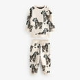thumbnail image 3 of Kiijoy Toddler Boys Outfits Zebra Print Sweatshirt Sweatpants Comfy Sweatsuit, Sizes 3-4T, 3 of 3
