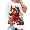 thumbnail image 6 of Christmas Sweatshirts for Women Round Neck Shirts Fashion Christmas Funny Printed Blouses Long Sleeve Sweaters Casual Xmas Holiday Pullover Tops, 6 of 6